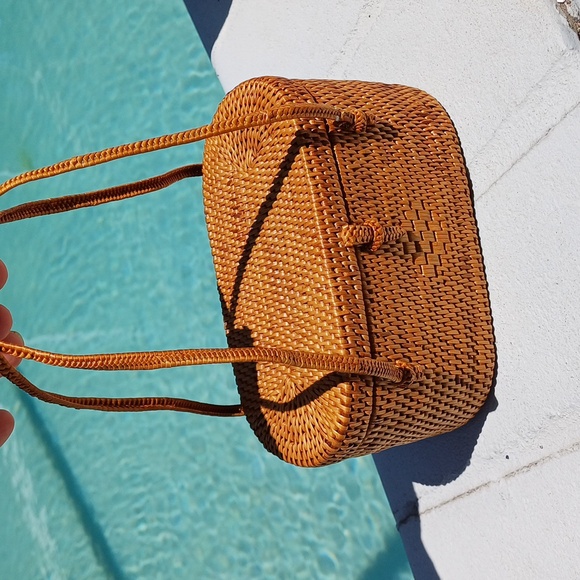 Putu by J. Maclear mini rattan wicker top handle purse vintage - Picture 6 of 17